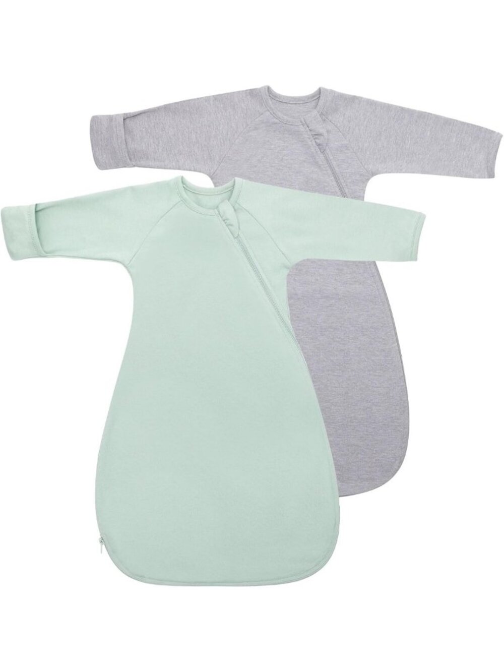 Organic Cotton Baby Swaddle Sleep Sacks 3-6 Months, 2-Pack, Arms Up & Zippered